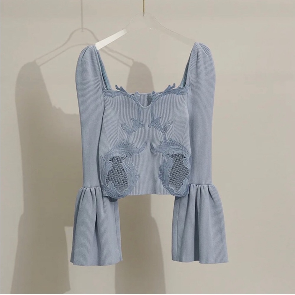Self portrait lace insert top